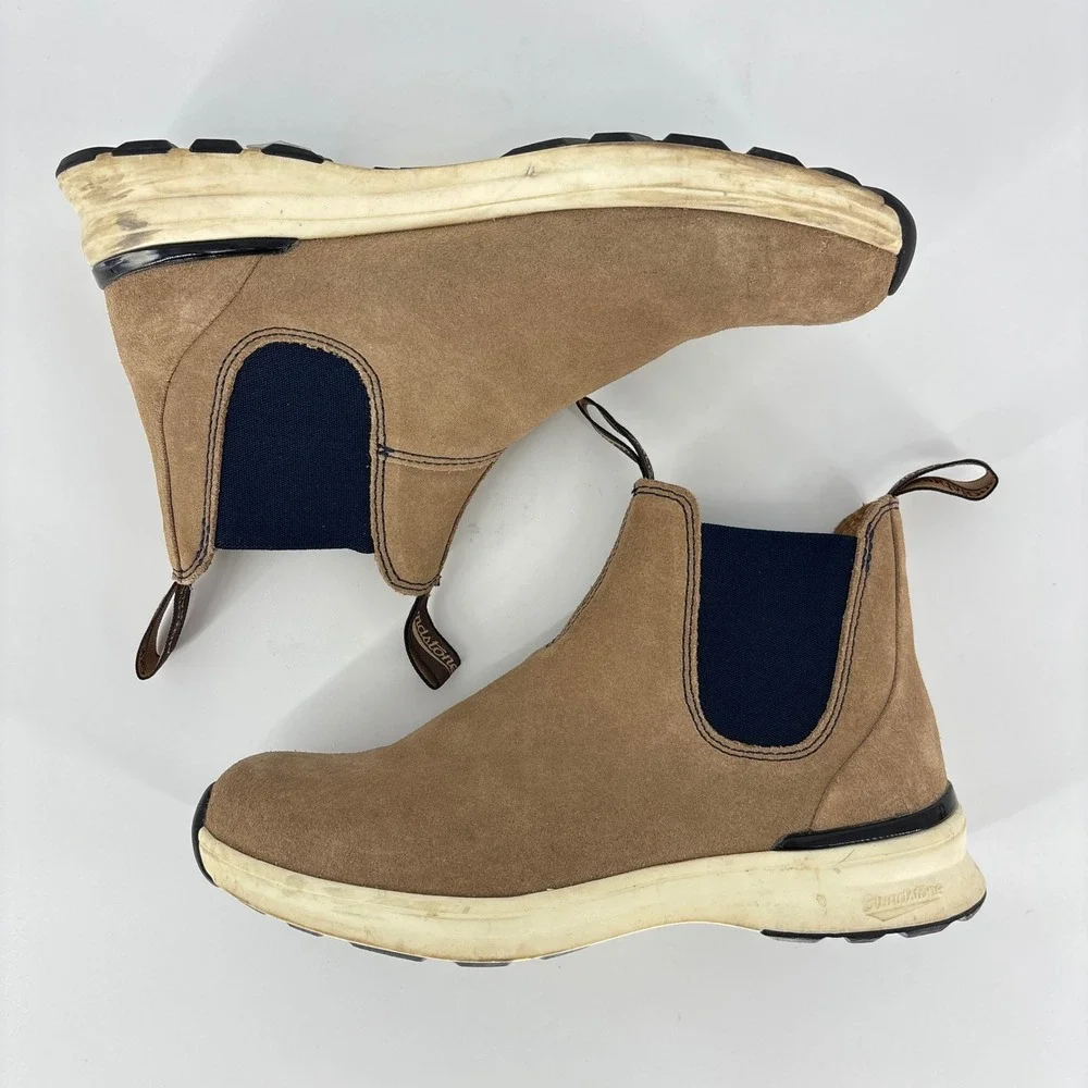 Blundstone 2146 Elastic Sided Active Boot Sand/Navy Women Size 6.5 US 9.5 Suede